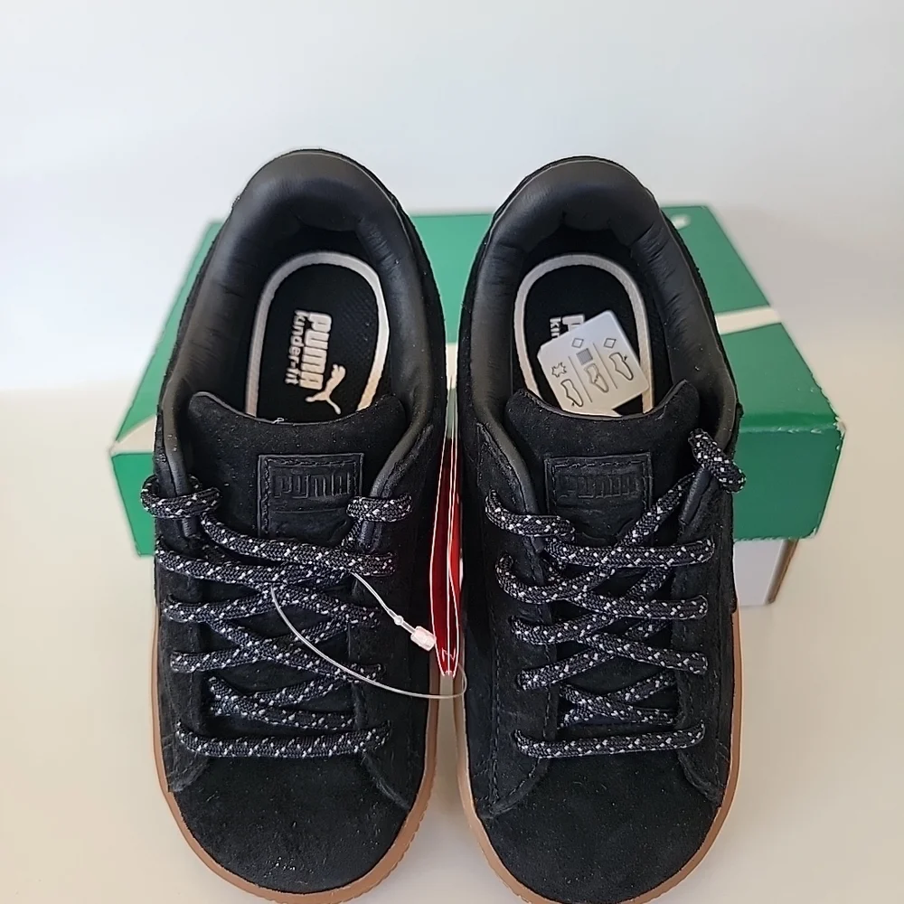 PUMA Basket Classic Winterized Kid’s Shoes in Puma Black, Sz. US 9C